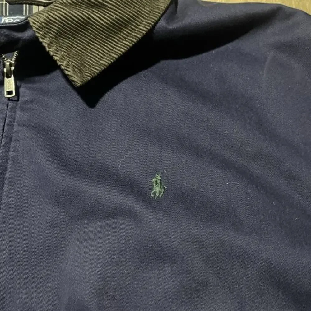 Polo By Ralph Lauren Mens Size 2XL Navy Bomber Jacket Corduroy Collar Cotton‎ - Picture 5 of 13